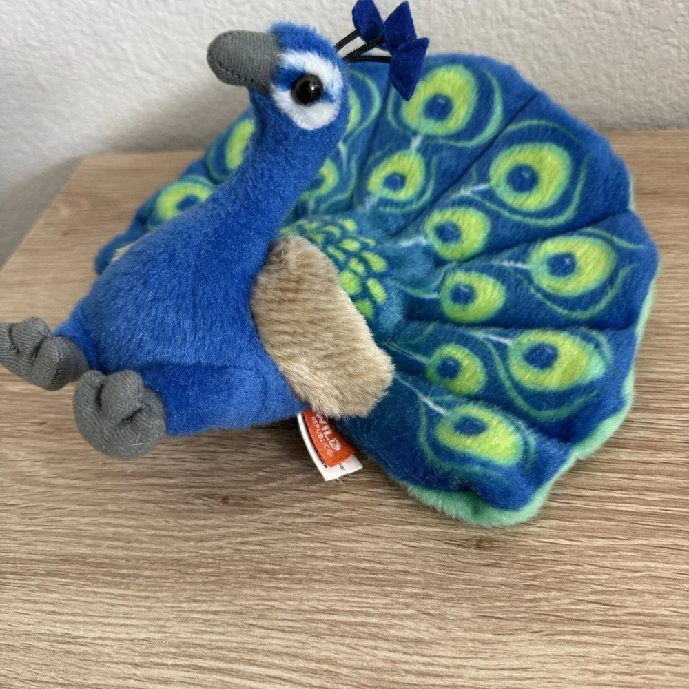 Wild Republic Peacock Plush Stuffed Animal 2020 Blue Green Soft Toy 12